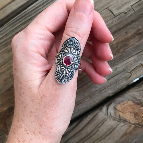 African Ruby elongated ring