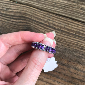 Amethyst heart ring with “I love you” band inside