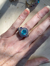 Load image into Gallery viewer, Collectors Electric Blue Apatite, Iolite and Amethyst rings