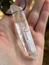 Load image into Gallery viewer, Hovave Art Lemurian Light crystal necklace with Sacred Masculine &amp; Divine Feminine Symbols