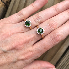 Load image into Gallery viewer, Chrome Diopside and Zircon ring