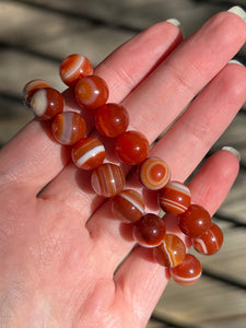 High quality Carnelian & Sardonyx stretch bracelets