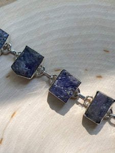 58 carat rough cut natural Tanzanite bracelet