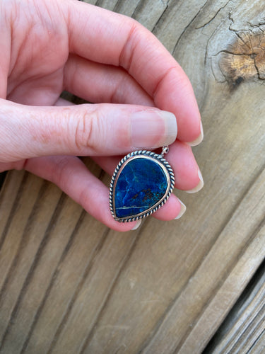 Royal blue Shattuckite pendant with inclusion
