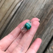 Load image into Gallery viewer, Chrysocolla and Zircon ring