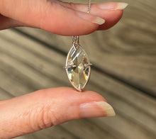 Load image into Gallery viewer, Golden Labradorite Infinite Eye necklace with special blue flash inclusions