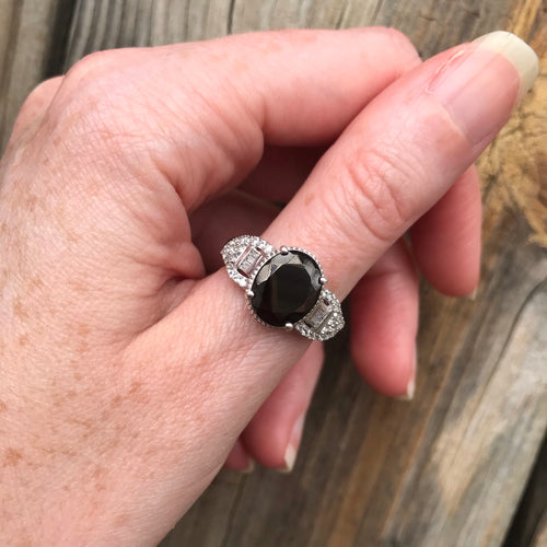 Noble faceted Shungite ring