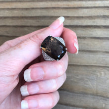 Load image into Gallery viewer, Smoky Quartz and Zircon ring