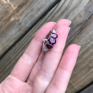 Rhodolite Garnet trilogy rings