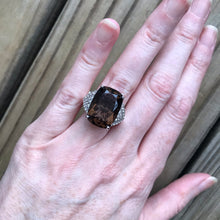 Load image into Gallery viewer, Smoky Quartz and Zircon ring