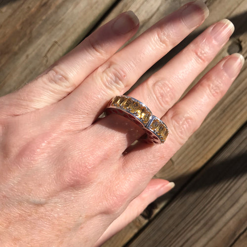 Brazilian Citrine heart ring with “I love you” band inside