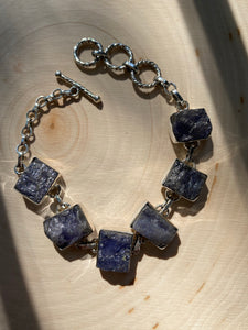 58 carat rough cut natural Tanzanite bracelet