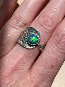 Lab created Fire Opal ring