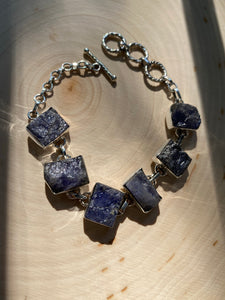 58 carat rough cut natural Tanzanite bracelet