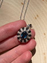 Load image into Gallery viewer, Natural Teal Blue Kyanite Sunburst necklace