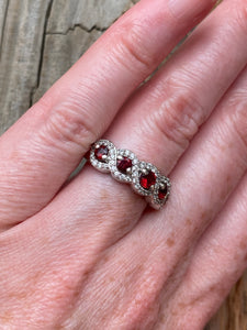 Natural Noble Red Spinel 5 stone ring