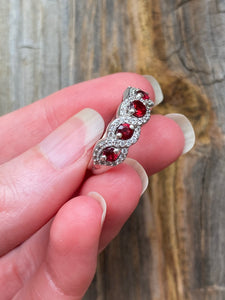 Natural Noble Red Spinel 5 stone ring