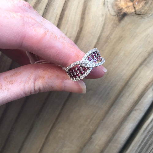 Rhodolite Garnet and Zircon ring