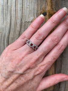 Natural Noble Red Spinel 5 stone ring