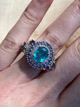 Load image into Gallery viewer, Collectors Electric Blue Apatite, Iolite and Amethyst rings