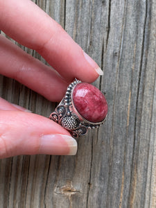 XL Thulite cabochon ring