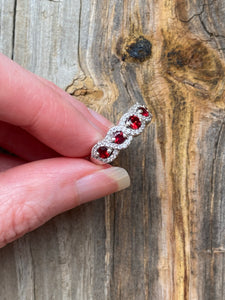 Natural Noble Red Spinel 5 stone ring