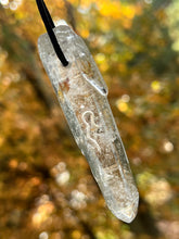 Load image into Gallery viewer, Hovave Art Lemurian Light crystal necklace with Sacred Masculine &amp; Divine Feminine Symbols