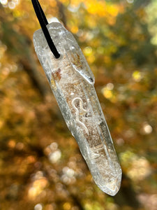 Hovave Art Lemurian Light crystal necklace with Sacred Masculine & Divine Feminine Symbols