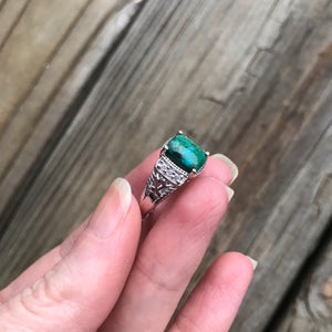 Chrysocolla and Zircon ring