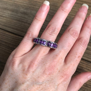 Amethyst heart ring with “I love you” band inside