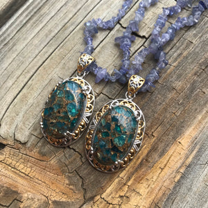 Blue Apatite and Tanzanite necklaces