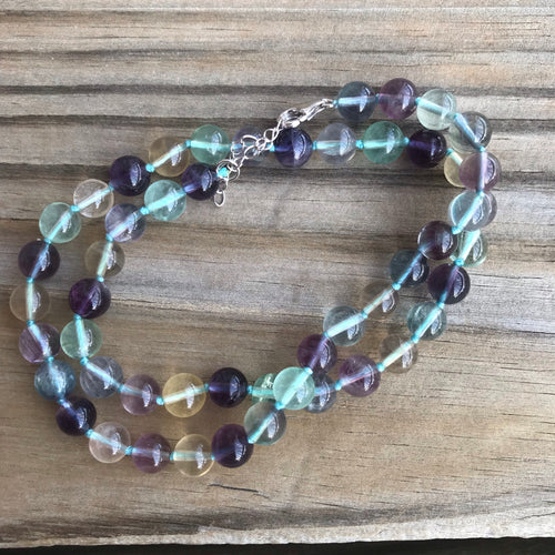 multi Fluorite bead necklace
