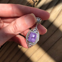 Load image into Gallery viewer, Charoite and Iolite pendant