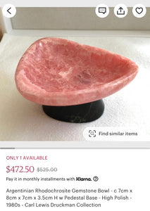 Collectors Rhodochrosite bowl or sphere stand