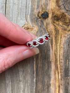 Natural Noble Red Spinel 5 stone ring