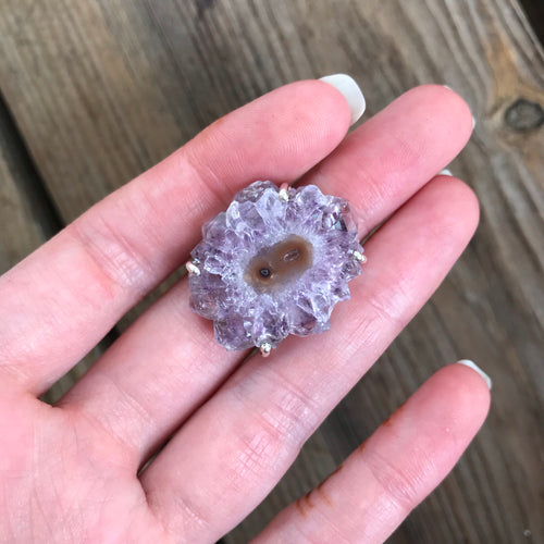 Amethyst Stalactite slice ring