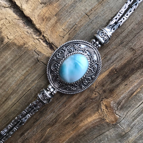 XL Larimar oval bracelet