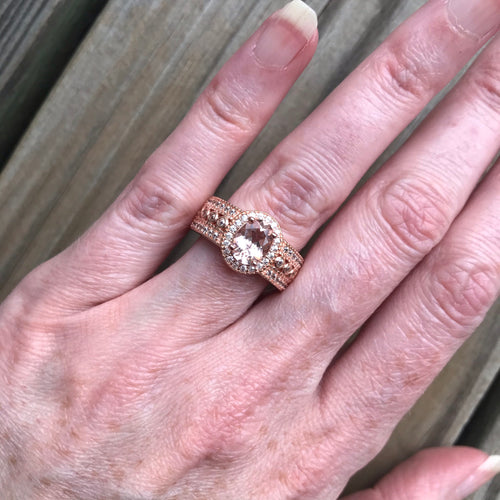 Natural Morganite band ring