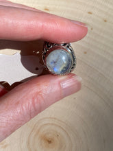 Load image into Gallery viewer, Top Quality Rainbow Moonstone round cut ring