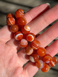 High quality Carnelian & Sardonyx stretch bracelets