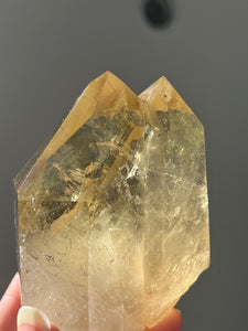 Collectors Specimen - Natural Citrine Tantric Twin, Self healed, gem clarity