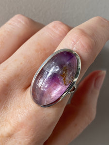 Gorgeous Auralite 23 snow globe ring