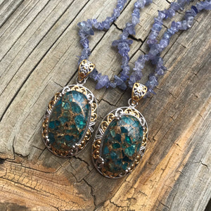 Blue Apatite and Tanzanite necklaces