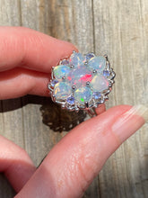 Load image into Gallery viewer, Magical XL Ethiopian Opal Hearts and Tanzanite rounds ring